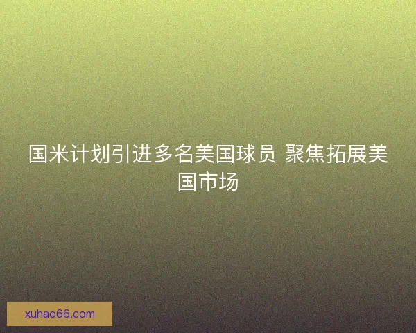 国米计划引进多名美国球员 聚焦拓展美国市场