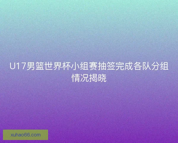 U17男篮世界杯小组赛抽签完成各队分组情况揭晓